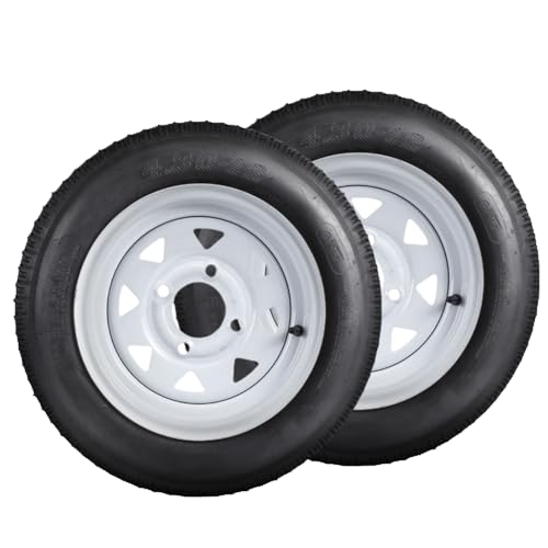 2 Pack 4.80-12 4.80x12 480-12 4.80-12 Trailer Tires with 12'' Rims