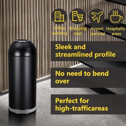 MERXENG - MERXENG 65L/17 Gallon Heavy Duty Stainless Steel Tall Commercial/Kitchen Trash Can